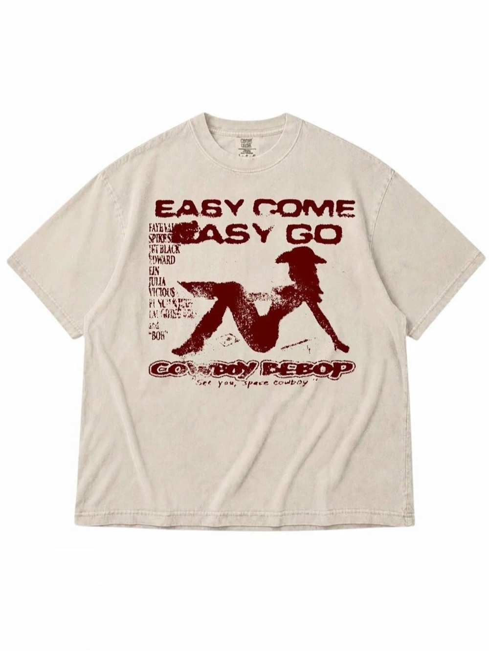Comfort Colors Graphic Short Sleeve Tee in Ivory & Red Like New